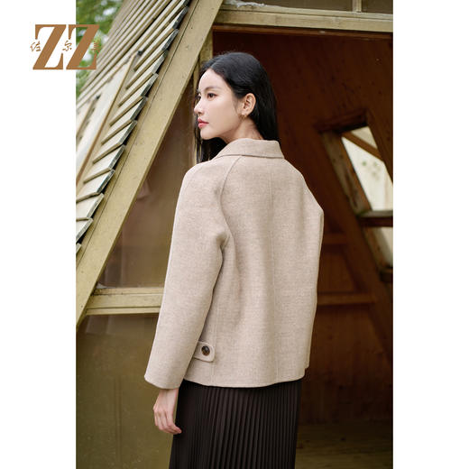 佐尔美冬季上新时尚气质羊毛双面呢中褛外套女M44SM07 商品图4