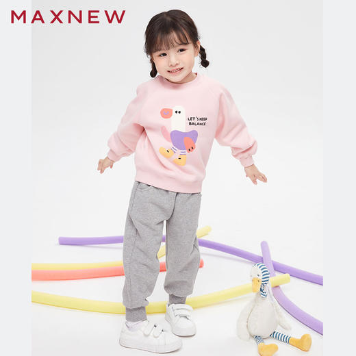 【门店同款】马恩MAXNEW童装冬女童卫衣加厚圆领套头上衣卡通印花 商品图4