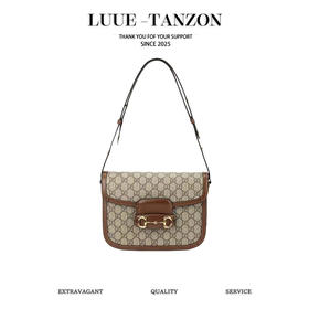 古驰- 1955 horsebit 老花LOGO帆布拼皮革 马鞍包手提斜挎单肩包 男女同款 百搭文艺款 肖战/杨幂/倪妮/IU同款 #送礼推荐（LZ）