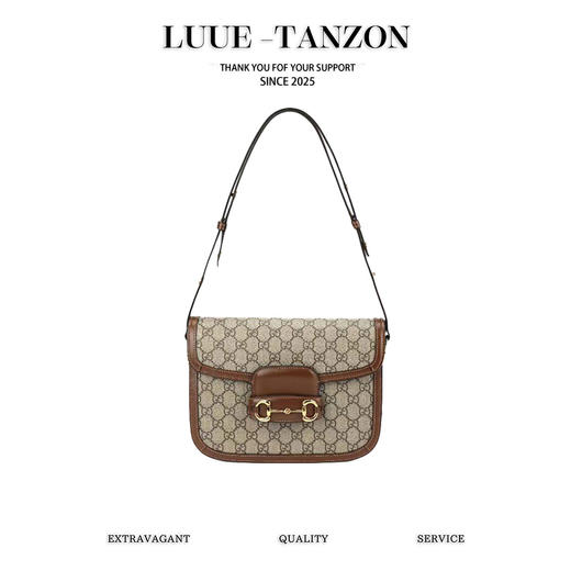 古驰- 1955 horsebit 老花LOGO帆布拼皮革 马鞍包手提斜挎单肩包 男女同款 百搭文艺款 肖战/杨幂/倪妮/IU同款 #送礼推荐（LZ） 商品图0