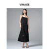 VIMAGE纬漫纪气质通勤显瘦收腰假两件黑色吊带连衣裙2025秋季新款V2407104 商品缩略图3