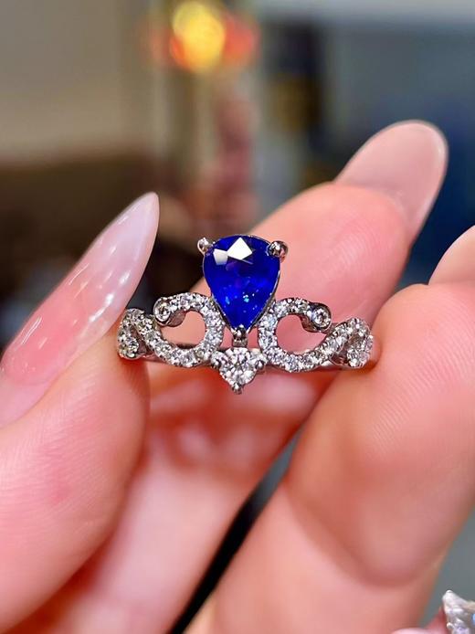 0.81ct刻面蓝宝石戒指 商品图0