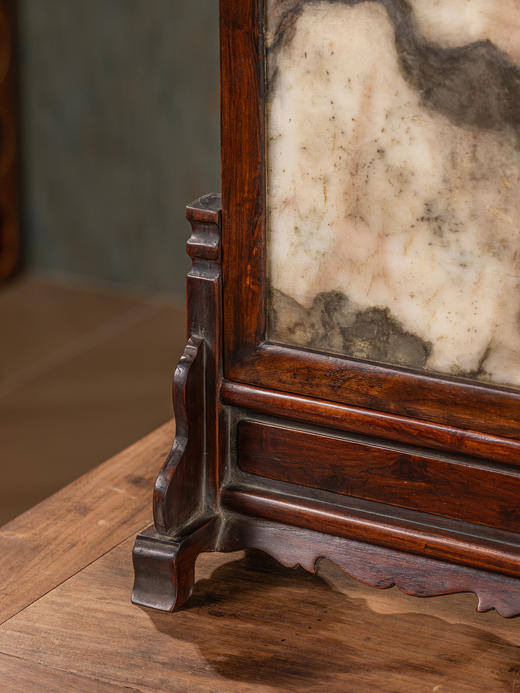 清	红木嵌云石插屏 商品图4