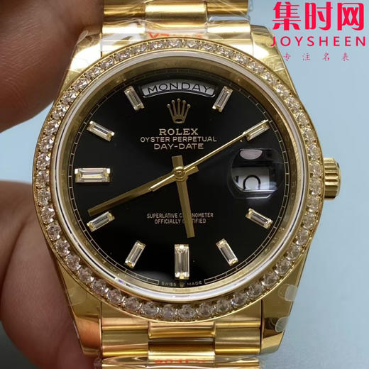 【钻圈款】QF配重版 重量180克+ 劳力士星期日历型系列 日志40mm 黑冰糖DD 商品图0