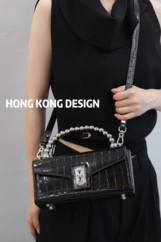 BQ073#鳄鱼纹方形牛皮单肩斜挎女包 商品图5