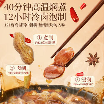 老街口 蒜香味花生420g/袋 坚果炒货休闲零食带壳炒制小花每日坚果年货 /休闲食品 /坚果炒货 /花生 商品图1