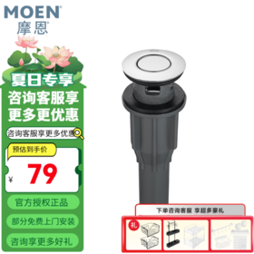摩恩（MOEN） 摩恩不锈钢翻板式洗脸盆下水台盆落水面盆落水配件弹跳下水 211709翻板下水（有溢水孔）
