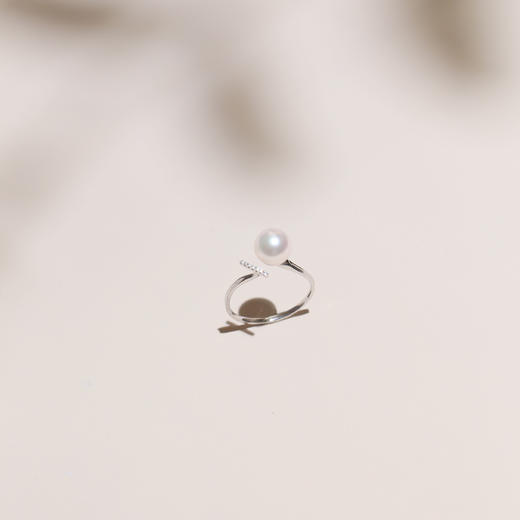 阮仕海之泪系列  G18K金日本akoya珍珠戒指 7.5-8mm 商品图2