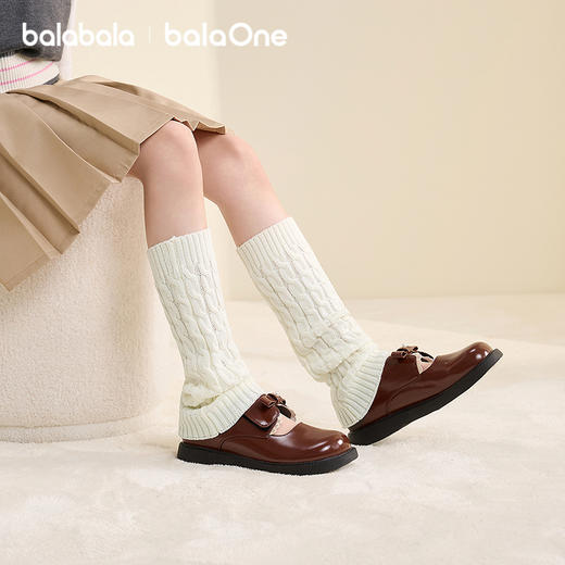 巴拉巴拉balaOne儿童袜子秋冬女童袜套中大童含羊毛堆堆袜套绞花 商品图1