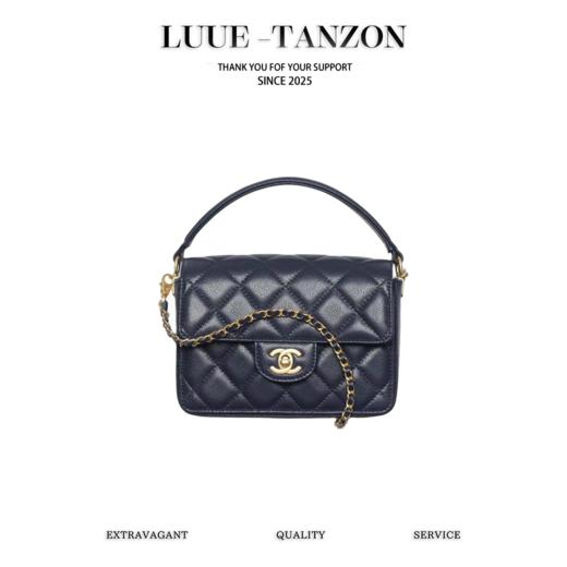 香奈儿 24K CF手柄口盖包 黑色  小号（LZ） 商品图0