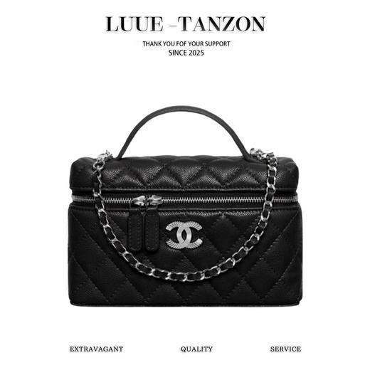 香奈儿 25c 饭盒包内里经典涂鸦银链logo手提包斜挎包小牛皮颗粒（LZ） 商品图0