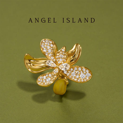 ANGEL ISLAND「花叙」花朵造型锆石气质手饰可调节戒指 商品图4