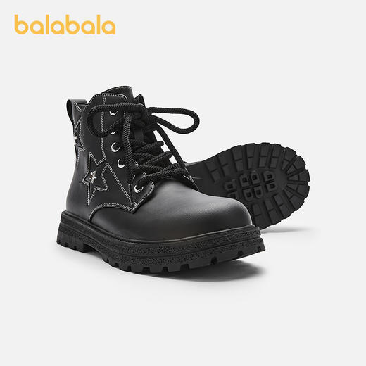 巴拉巴拉童鞋儿童靴子马丁靴女童秋冬英伦风短靴哑光鞋子百搭潮流 商品图1