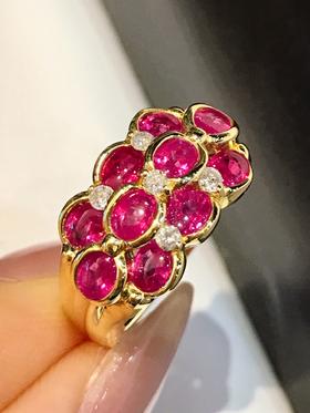 2.1ct刻面红宝石戒指