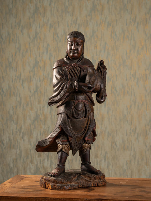 清	木胎彩绘吴刚造像 商品图2