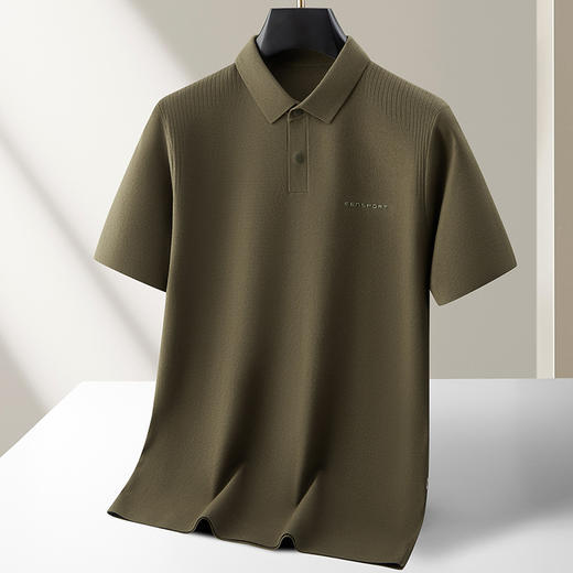 【丝光羊绒】【DKP】大依优型丝光羊绒云感POLO衫绵羊毛短袖男士秋季新款保暖时尚男大码针织POLO衫加肥丝光肥佬短袖毛衣7A抗菌 商品图8