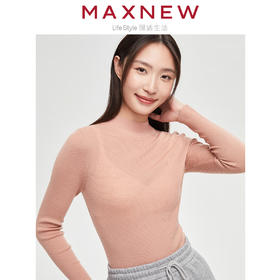 【门店同款】马恩MAXNEW女装纯绵羊毛衫长袖休闲百搭秋季新款保暖