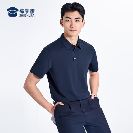 【专用款二代无痕压胶翻领polo衫】凉感透气翻领短袖 冰丝高弹半袖上衣L005 商品图9