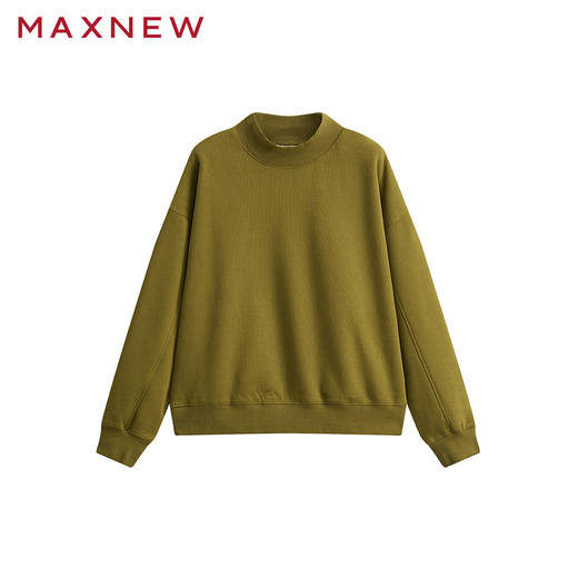 【门店同款】马恩MAXNEW女装半高领打底衫卫衣秋冬季纯色加绒保暖 商品图0