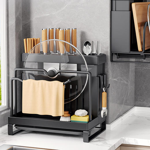 厨房刀架置物架放菜刀筷子砧板锅盖菜板多功能刀具一体收纳架新款新品 商品图1
