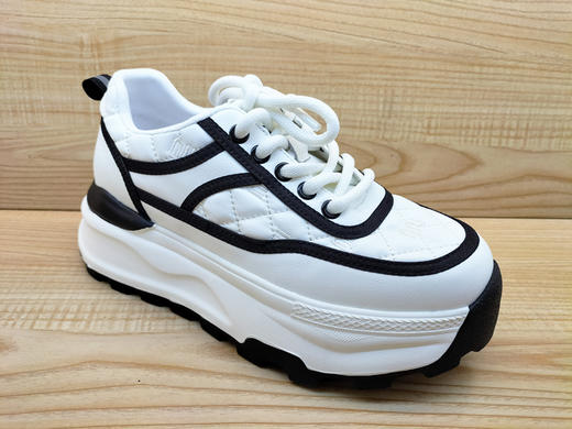 豪行女鞋24109029平底系带松糕厚底休闲运动单鞋 商品图1