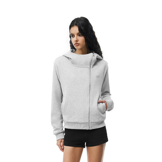 FDR官方店 斜拉链高领修身连帽卫衣外套女秋季辣妹修身运动上衣 商品图4