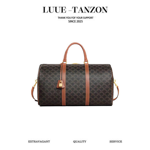 赛琳 中号标志印花牛皮革旅行包（LZ） 商品图0