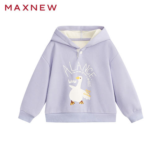 【门店同款】马恩MAXNEW童装秋冬女童冬卫衣加厚连帽上衣卡通印花 商品图0
