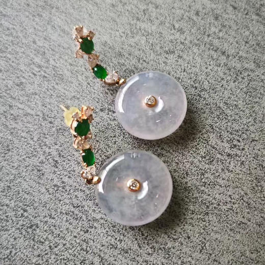 冰紫肥肥平安扣耳坠 商品图1