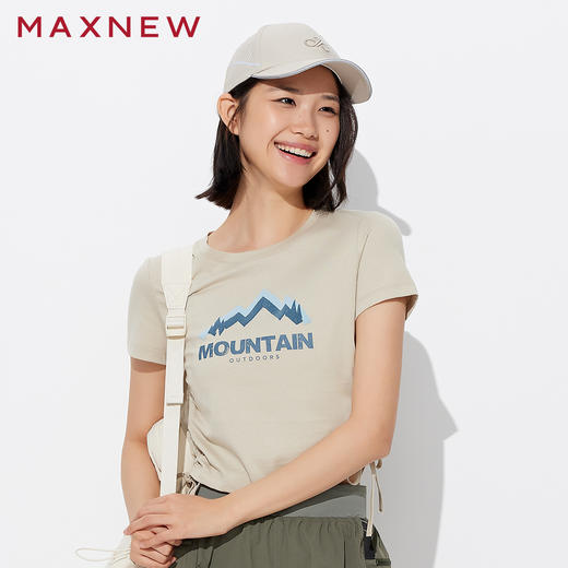 【门店同款】马恩MAXNEW2025夏季新款女装短袖T恤女圆领修身显瘦 商品图4