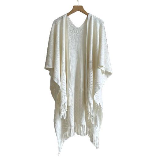 雀说 针织披肩女镂空流苏披风外搭 商品图4