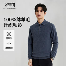 【100%绵羊毛】圣得西男士柔软亲肤保暖锁温羊毛衫2025秋季新款百搭毛衣