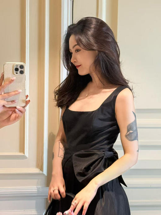 DUO智仙生 黑标 蝴蝶结圆舞曲黑色吊带舞会连衣裙 商品图1