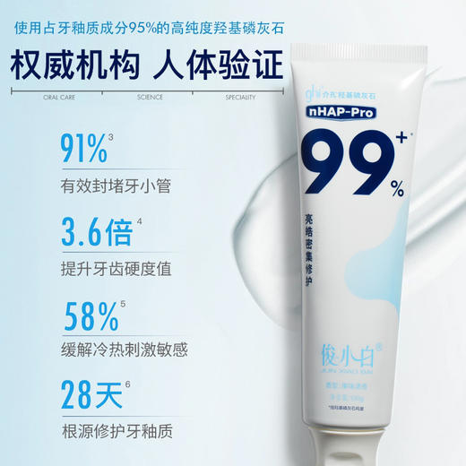 【新华社推荐 30天试用】俊小白羟基磷灰石修护牙膏 根源修护 强塑屏障 商品图1