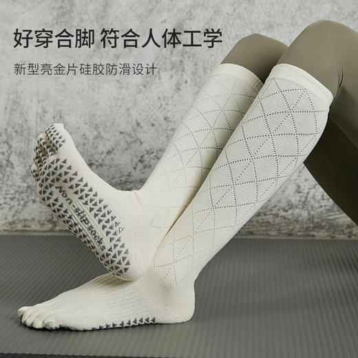 【59元任选3件】【腾飞系列】新款瑜伽袜防滑长筒专业五指袜中筒运动袜普拉提袜子女春秋棉健身（活动产品，收货7天内支持退换） 商品图1