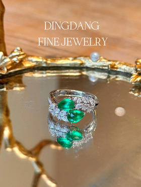 哥伦比亚 木佐 祖母绿 素面 钻戒