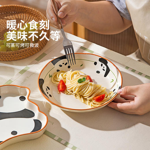 摩登主妇mototo熊猫盘子家用陶瓷菜盘2025新款餐具儿童早餐盘深盘 商品图3