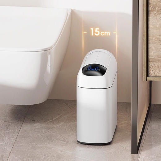 EKO卫生间智能垃圾桶感应式家用厕所电动客厅夹缝款垃圾桶太空堡 商品图2