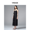 VIMAGE纬漫纪气质通勤显瘦收腰假两件黑色吊带连衣裙2025秋季新款V2407104 商品缩略图2