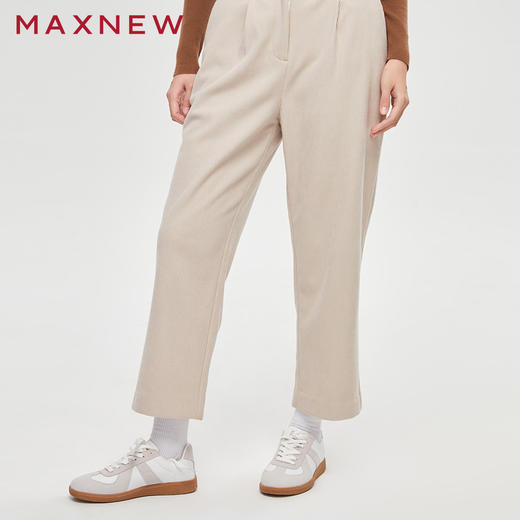 【门店同款】马恩MAXNEW女装灯芯绒长裤秋冬休闲直筒裤子加绒保暖 商品图0