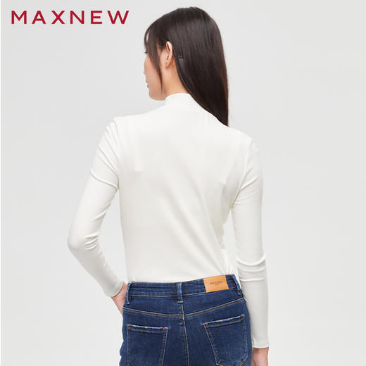 【门店同款】马恩MAXNEW女装素色长袖T恤秋冬高领内搭上衣纯色保 商品图3