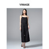 VIMAGE纬漫纪气质通勤显瘦收腰假两件黑色吊带连衣裙2025秋季新款V2407104 商品缩略图1