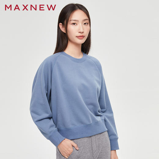 【门店同款】马恩MAXNEW女装秋冬圆领卫衣宽松百搭时尚纯色大码无 商品图0