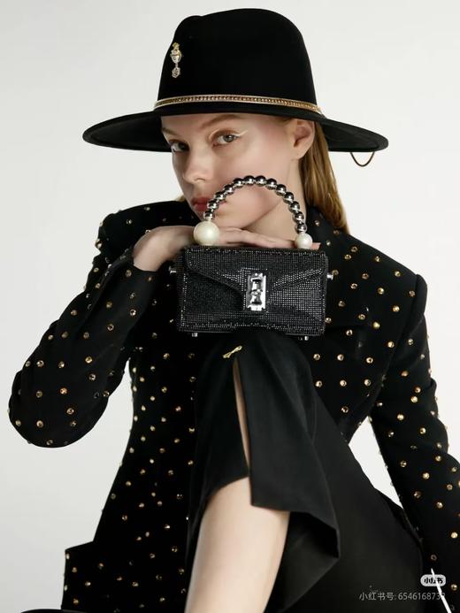 BQ072#小众设计师品牌光斑系列钢珠珍珠手挽澳闪钻包包 商品图0