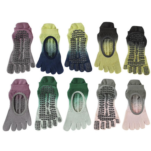 【59元任选3件】【腾飞系列】2025春夏吸汗渐变点胶瑜伽袜子防滑专业女五指袜普拉提袜分指运动（活动产品，收货7天内支持退换） 商品图4