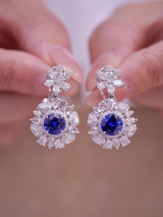 2.33ct刻面蓝宝石耳坠 商品图0