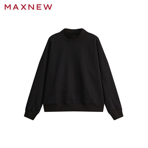 【门店同款】马恩MAXNEW女装半高领打底衫卫衣秋冬季纯色加绒保暖 商品图3
