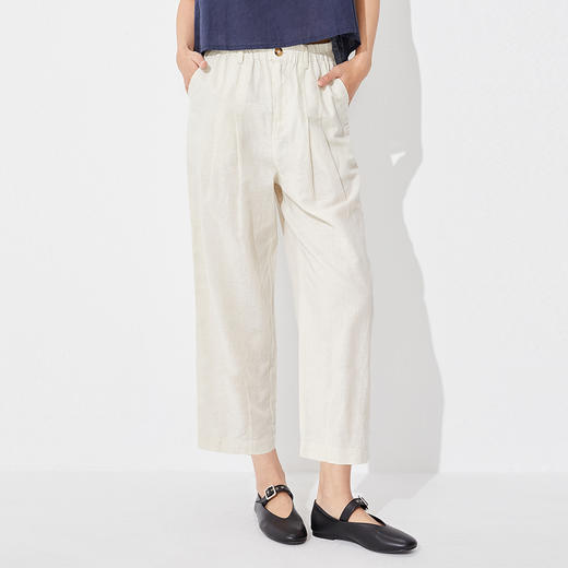 【门店同款】马恩MAXNEW女装2025夏季新款棉麻锥形裤百搭九分裤 商品图2