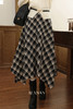 鹿向南「格纹步调」黑色格纹不规则半身裙女秋季气质A字中长裙子 商品缩略图5