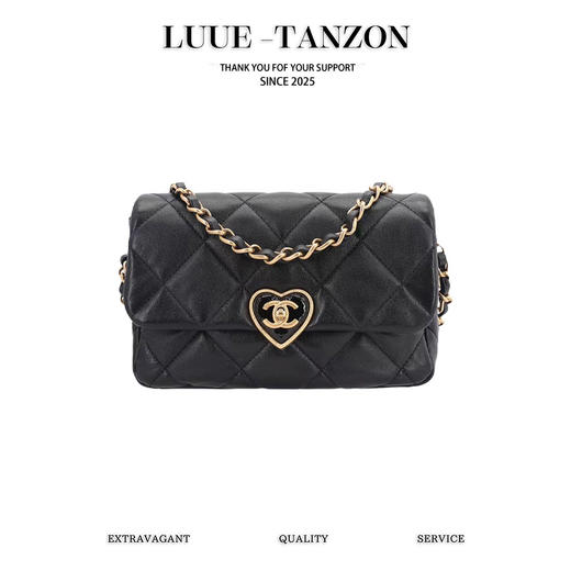 香奈儿 23爱心珐琅扣大口盖包 黑色（LZ） 商品图0